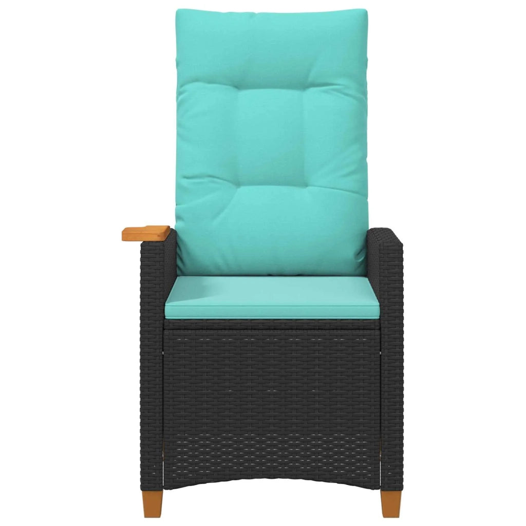 Poltrona reclinabile con tavolino 62 x 64 x 112 cm polyrattan