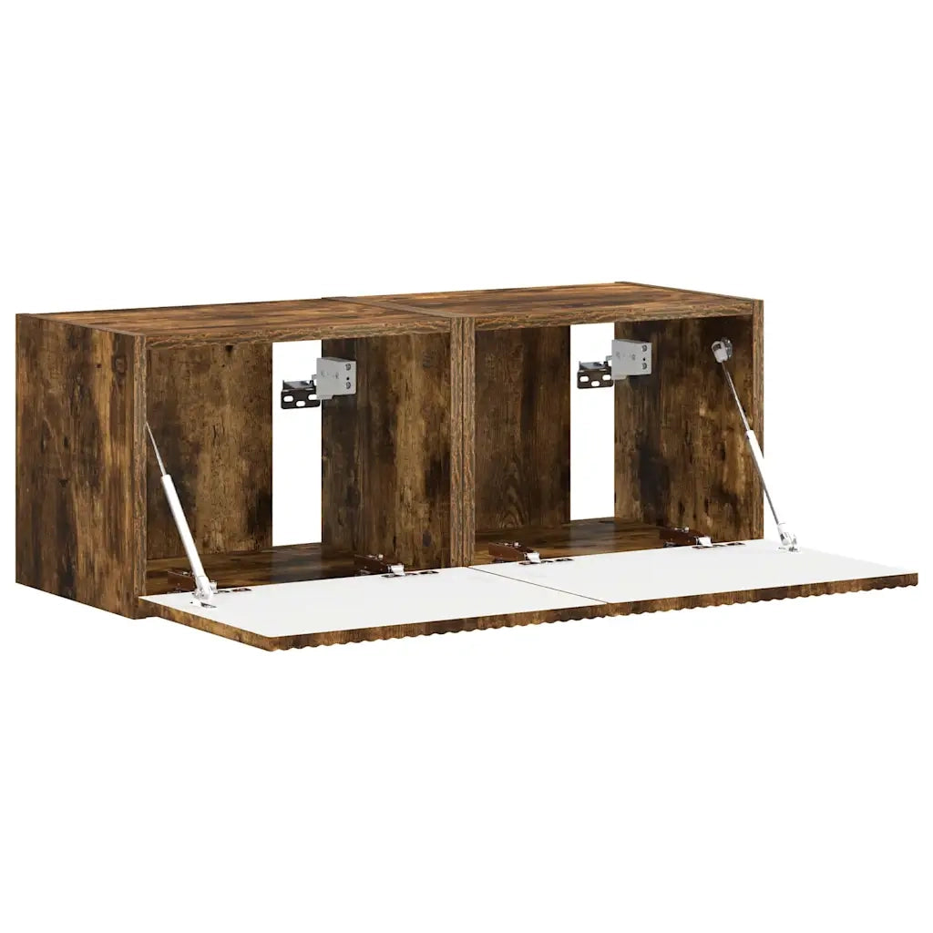 Mobile TV da parete 2 pcs Rovere fumé 39 x 31 x 29,5 cm 892180