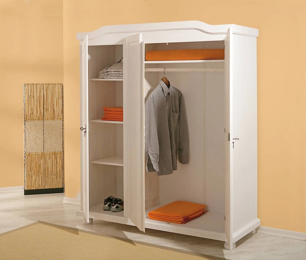 Calosso, Guardaroba 3 ante\ Appendiabiti, 150x180h cm Bianco