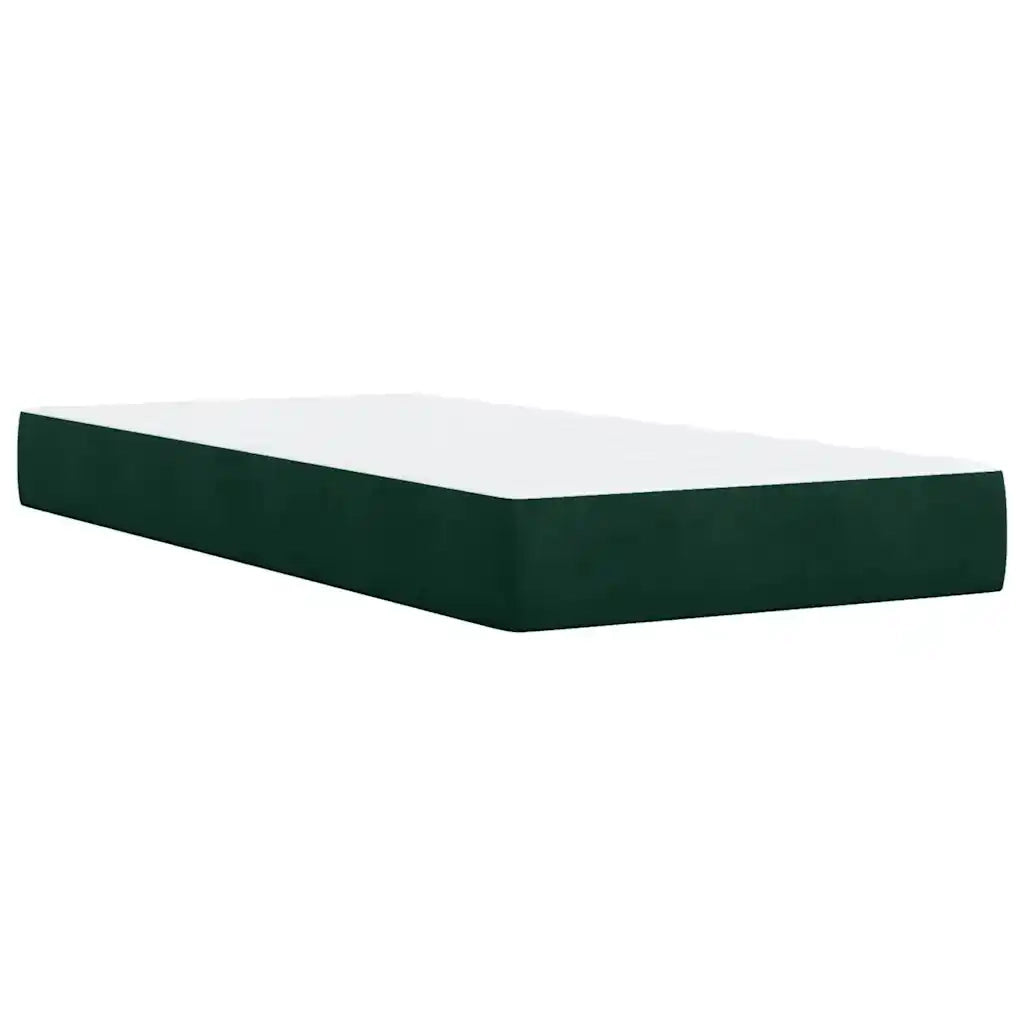 Letto singolo | Letto per adulti | Giroletto a Molle con Materasso Verde Scuro 80x200 cm Velluto