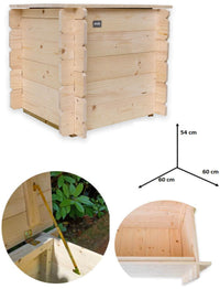 Baule Cassapanca da Esterno 60x60xh56 cm Gaia in Legno di Abete Naturale