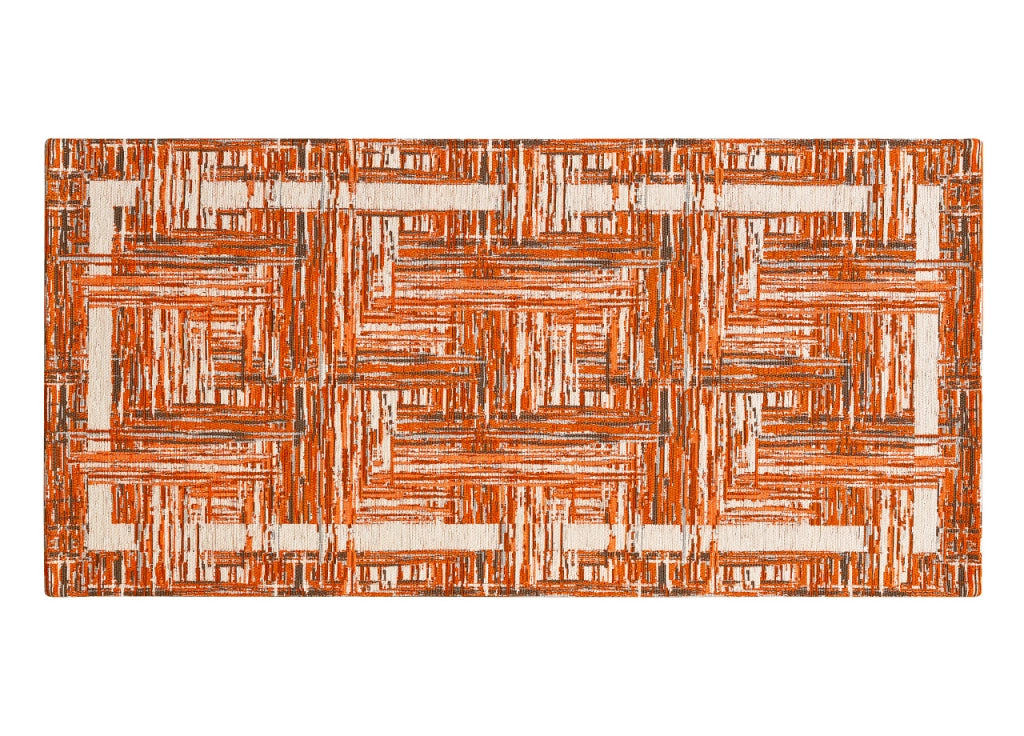 Tappeto Passatoia Cucina Corsia Retro Antiscivolo Disegno Bangkok By Suardi - 55x140 - Arancio