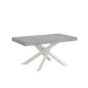 Tavolo allungabile 90x160/420 cm Volta Premium cemento telaio bianco