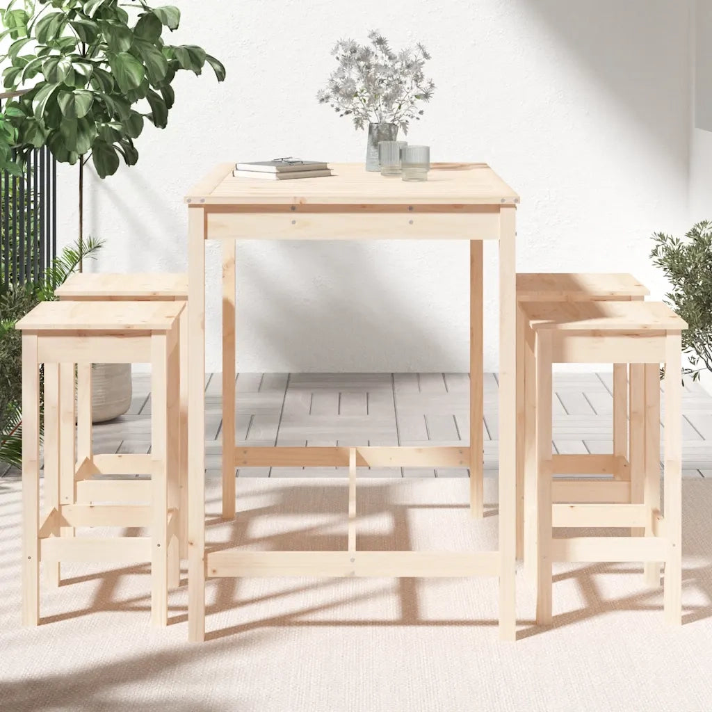 Set Bar da Giardino 5 pz | Set Salotto da Giardino in Legno Massello di Pino