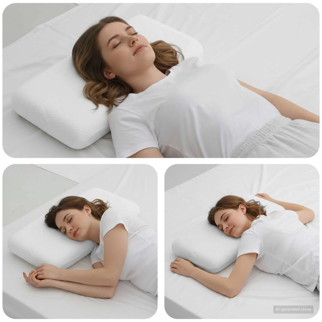 Cuscino da Letto Bianco 70 x 36 x 8,5 cm Schiuma Memory CFW3991071