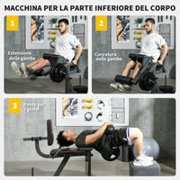 Seated Calf Machine 32 posizioni da Seduti 100x90x105 cm Grigio e Nero