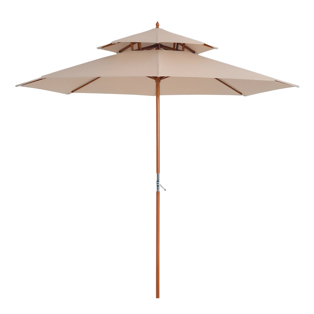Ombrellone Legno Massello ¨C zephmum ¨C beige diametro 2,7 m