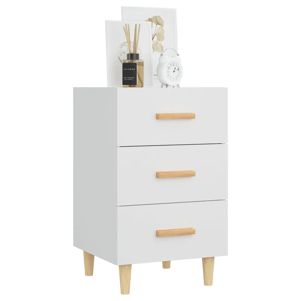 Comodino Bianco 40x40x66 cm in Legno Multistrato 812078