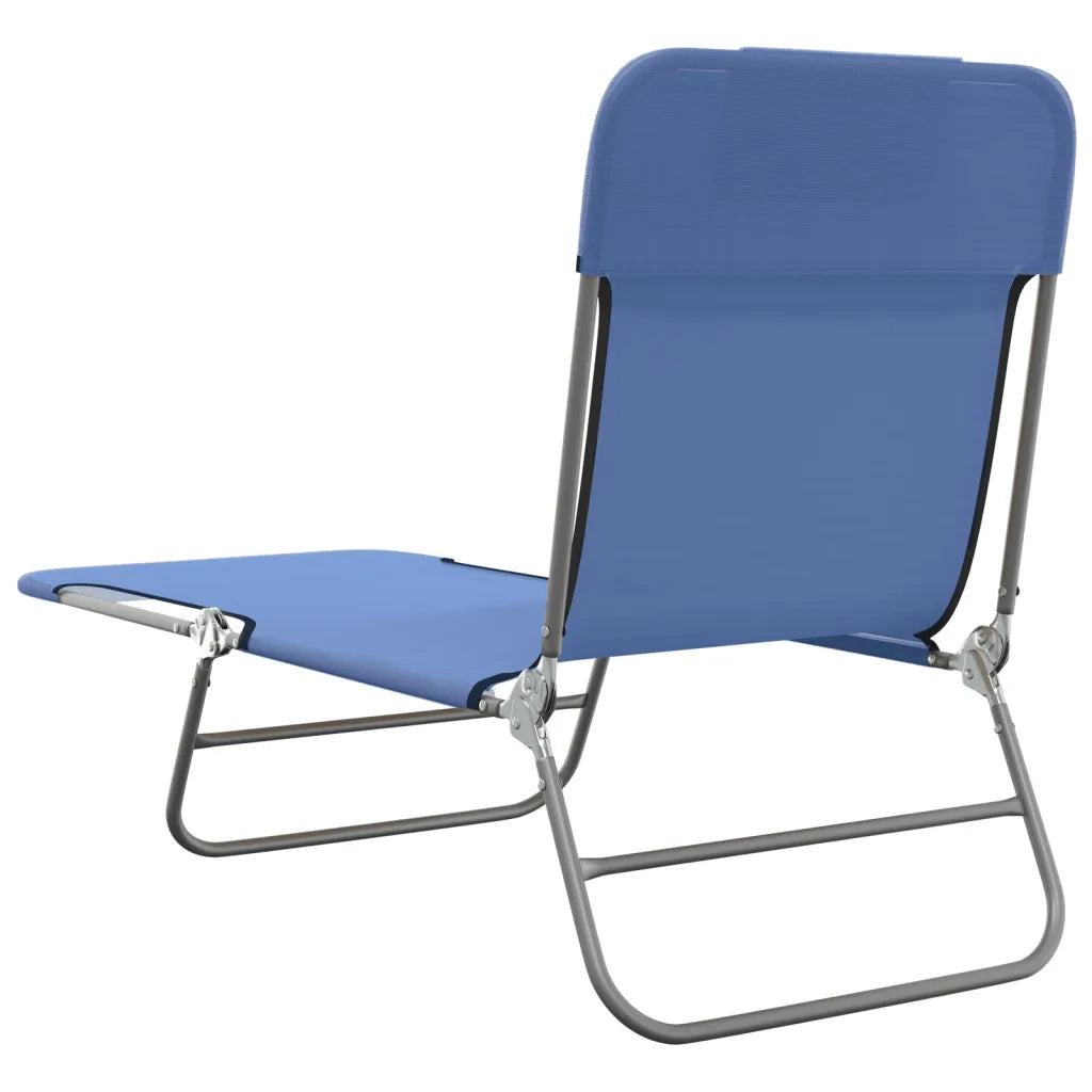 Lettini Prendisole 2 pz | Sdraio da giardino | Lettino da sole Blu in Textilene e Acciaio