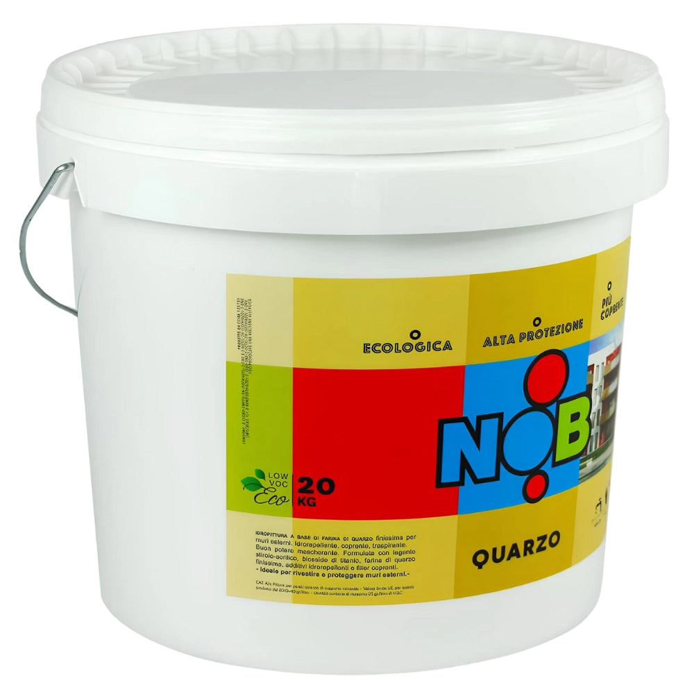 Pittura quarzo acrilica idrorepellente ecologica esterni coprente bianco nob *** formato 20 kg, confezione 1