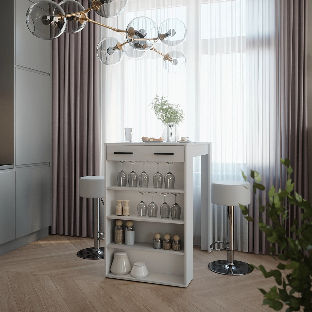Vicco Set di tavoli da bar Bianco 67 x 100 cm con 2 sgabelli da bar