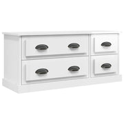 Mobile TV multimediale mensola TV mobile TV sala da pranzo soggiorno camera da letto finitura lucida 100 x 35,5 x 45 cm legno ingegnerizzato bianco 02_0026985