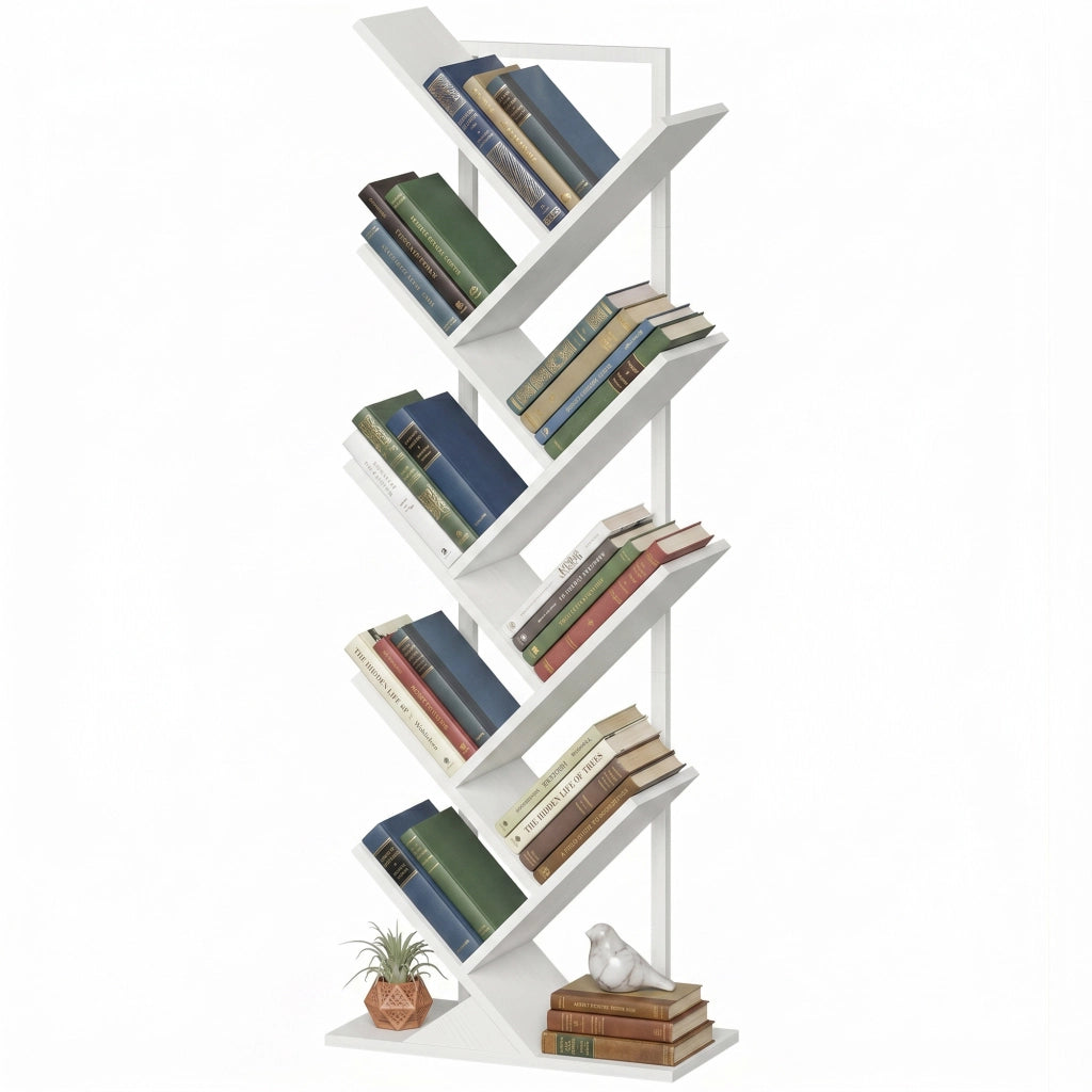 Libreria a 9 ripiani con scaffale in legno e metallo ¨C Xylo ¨C bianco industriale divisorio