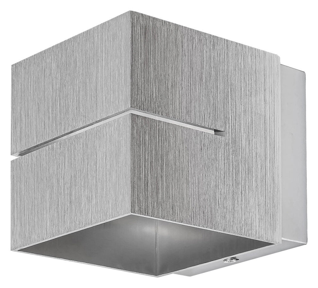 Applique moderna cubo G9 alluminio spazzolato Kaunas Rabalux