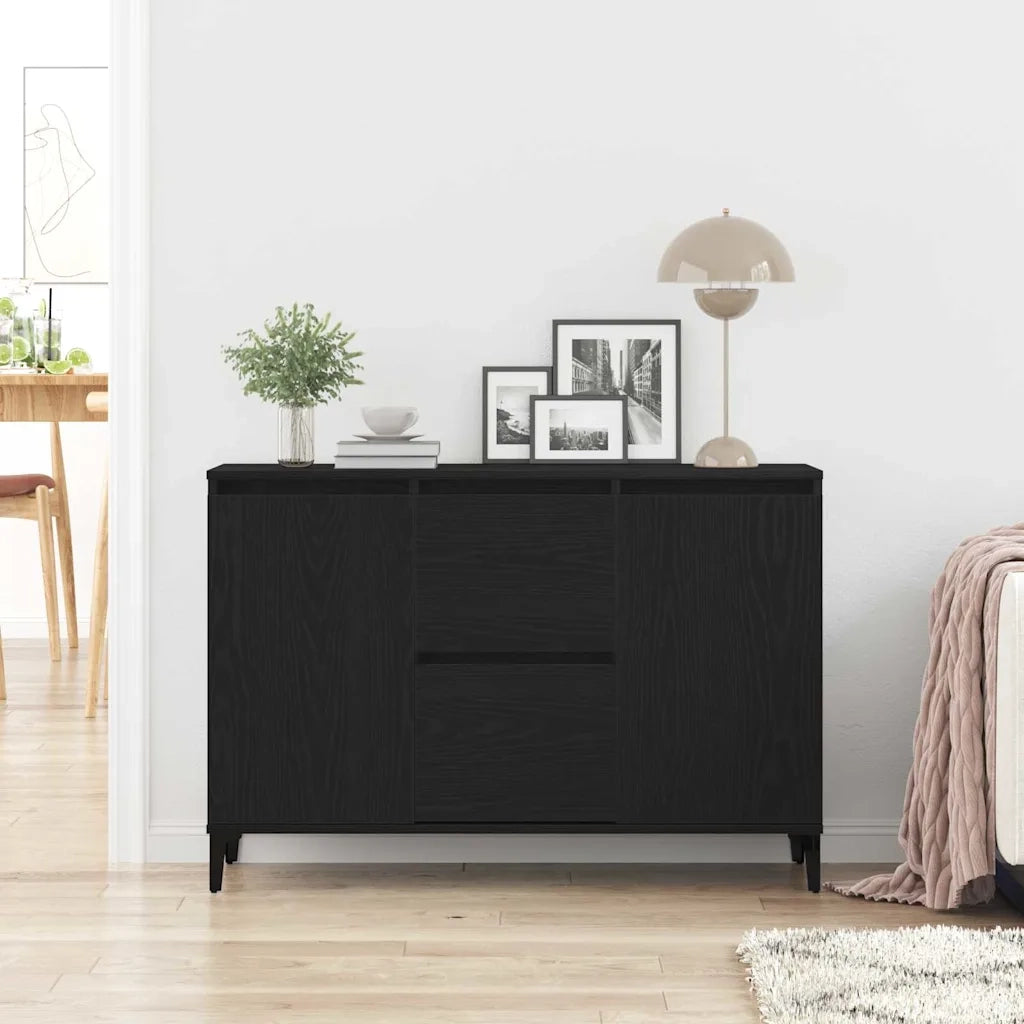 Credenza | Madia | Buffet da pranzo | Armadio da pranzo Rovere Nero 104 x 35 x 70 cm Legno multistrato