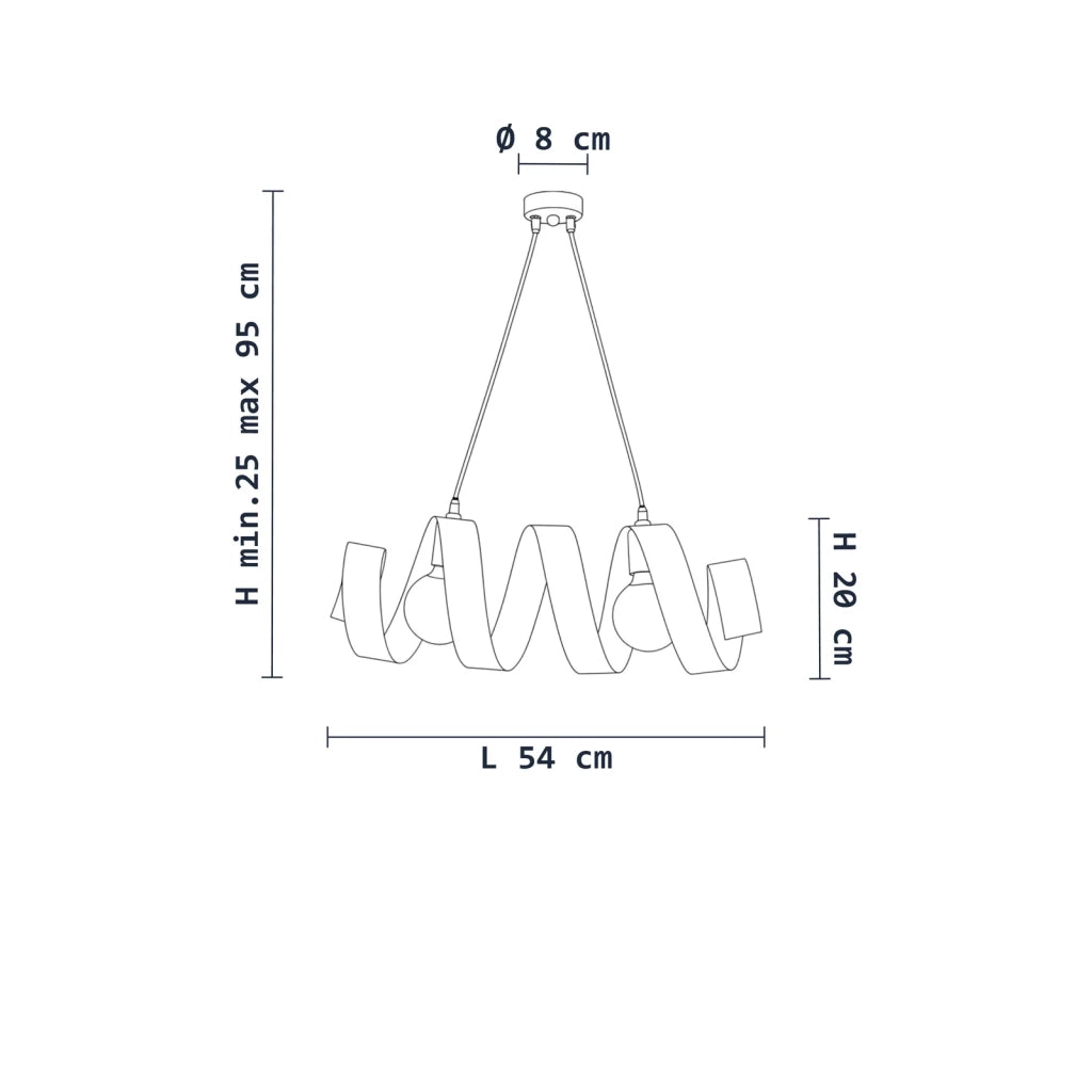 Sospensione Helix 2 Luci Blu LuceArt Classic