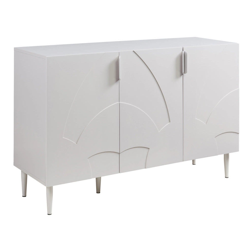 Credenza Bassa Starvili con 3 Ante Madia Moderna 75x115x38 cm Beige [en.casa]