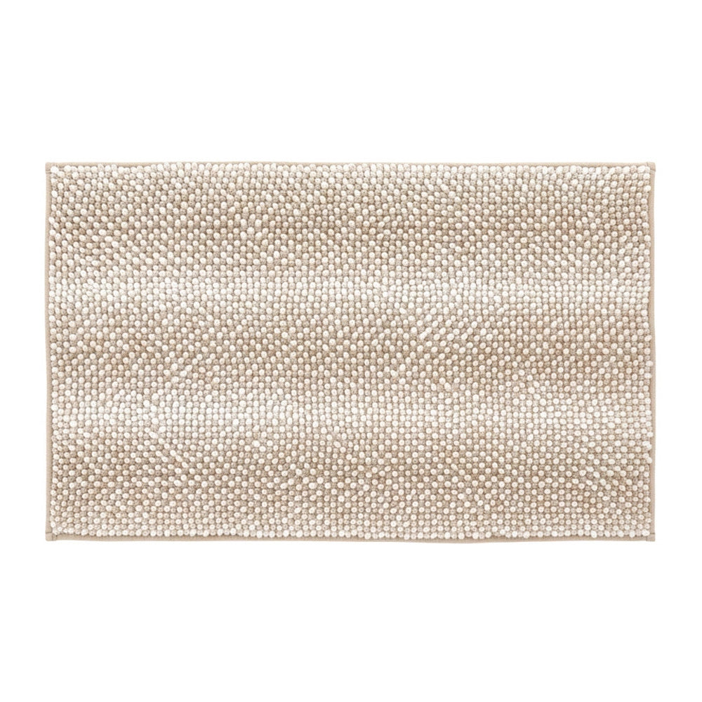 Tappeto bagno in ciniglia beige super soft 50x80 cm con retro antiscivolo Marea