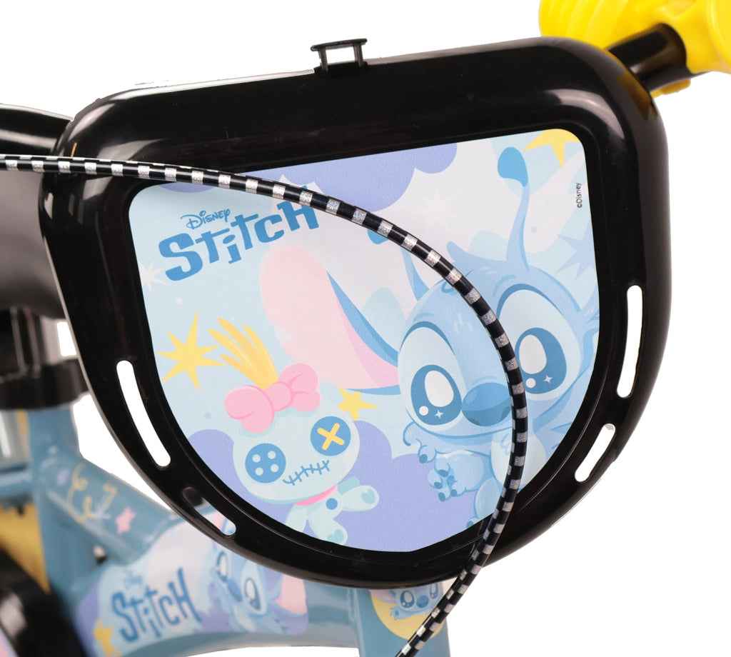 Bicicletta per Bambini 12" Disney Stitch Freno Caliper e Stabilizzatori in Acciaio Hi-Ten Azzurro