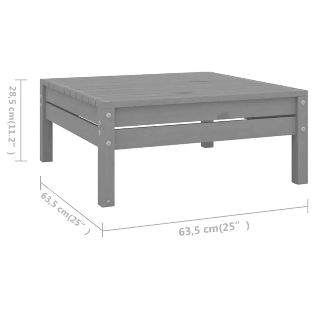 Set Divani da Giardino 6 pz in Legno Massello di Pino Grigio 3082684
