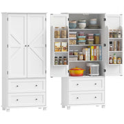 Armadio da cucina 2 ante 2 cassetti ¨C zephmum ¨C bianco 80x39.5x184.5cm