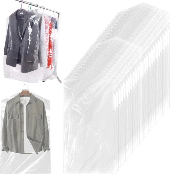 Pacco di 30 Cestini di Protezione per Abiti - 90 x 60 cm - Protezione per Abiti - Borse per Abiti per Vestiti da Appendere