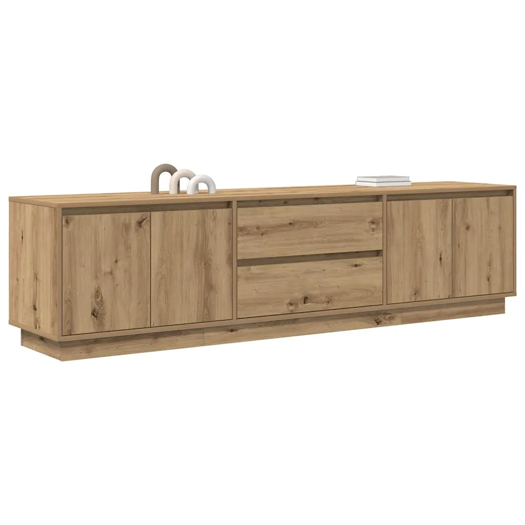 Mobile Porta TV con Luci LED Rovere Artigianale 193,5x41x50 cm 3328443