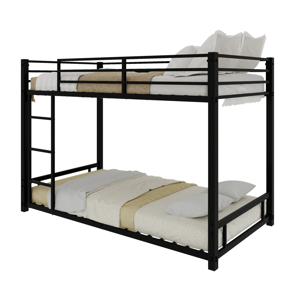 LETTO A CASTELLO IN METALLO 197x98x136 cm NERO