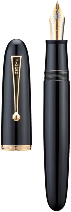 Vulpen Jinhao 9019 Dadao con punta fine, misura 8, impugnatura di plastica nera con clip dorata, dimensione grande
