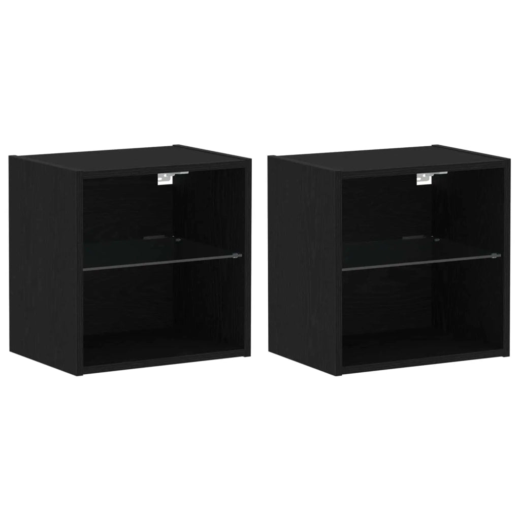 Set mobile TV 8 pz | Armadietto TV | Mobile Porta TV Rovere nero Legno multistrato