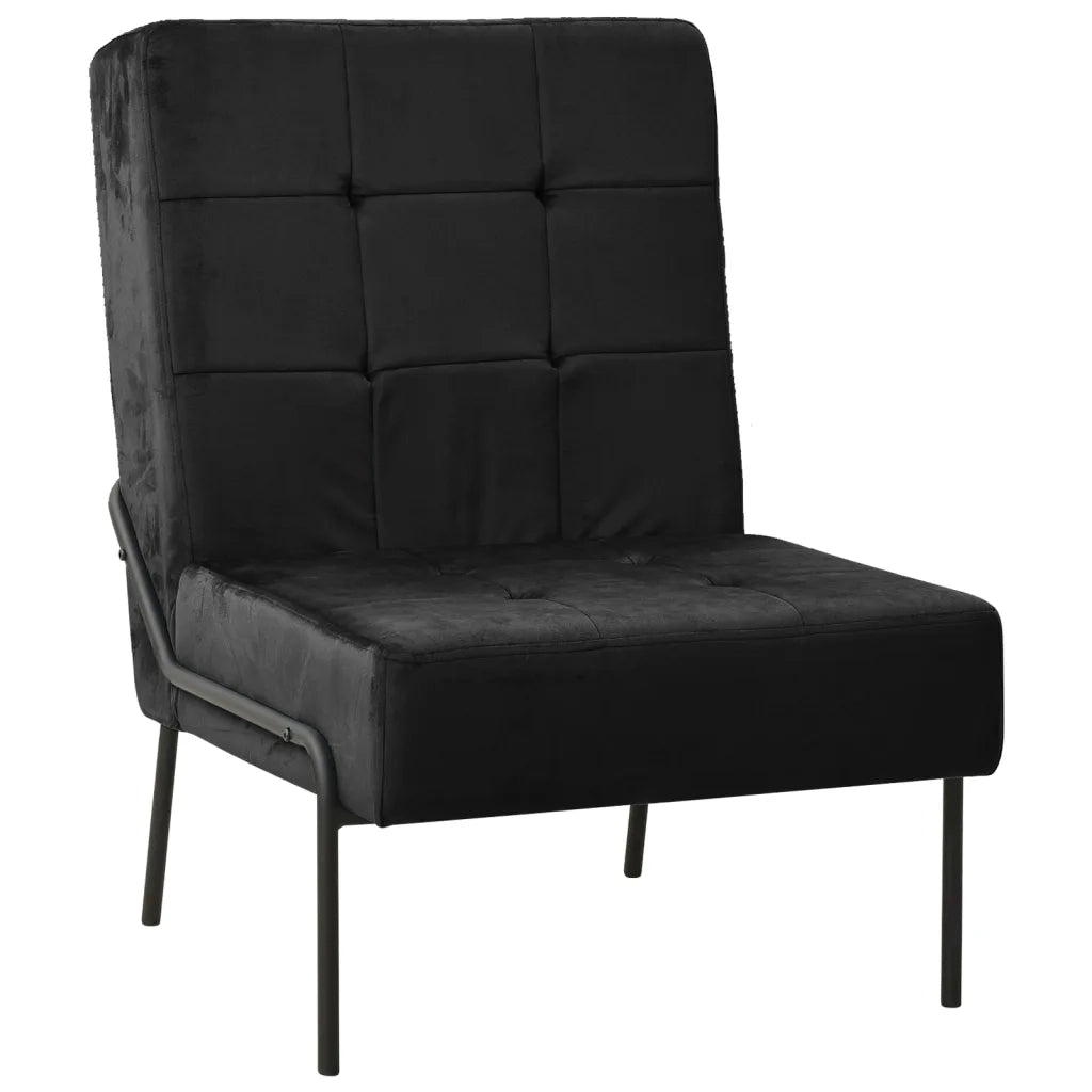 Poltrona Relax 65x79x87 cm Nera in Velluto cod mxl 60152