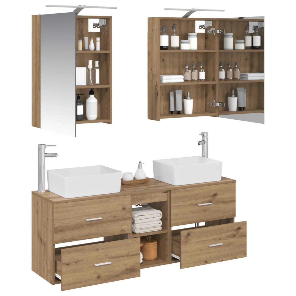 Set di mobili per il bagno 5 pcs Rovere Artigianale 3406838