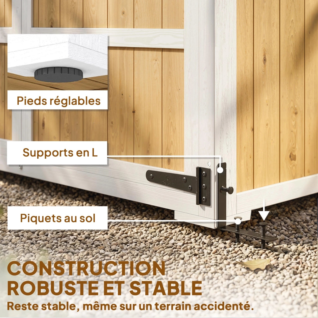 Armadio da Giardino Esterno ¨C Xylo ¨C Metallo Impermeabile Doppia Porta 105x55x179cm Naturale
