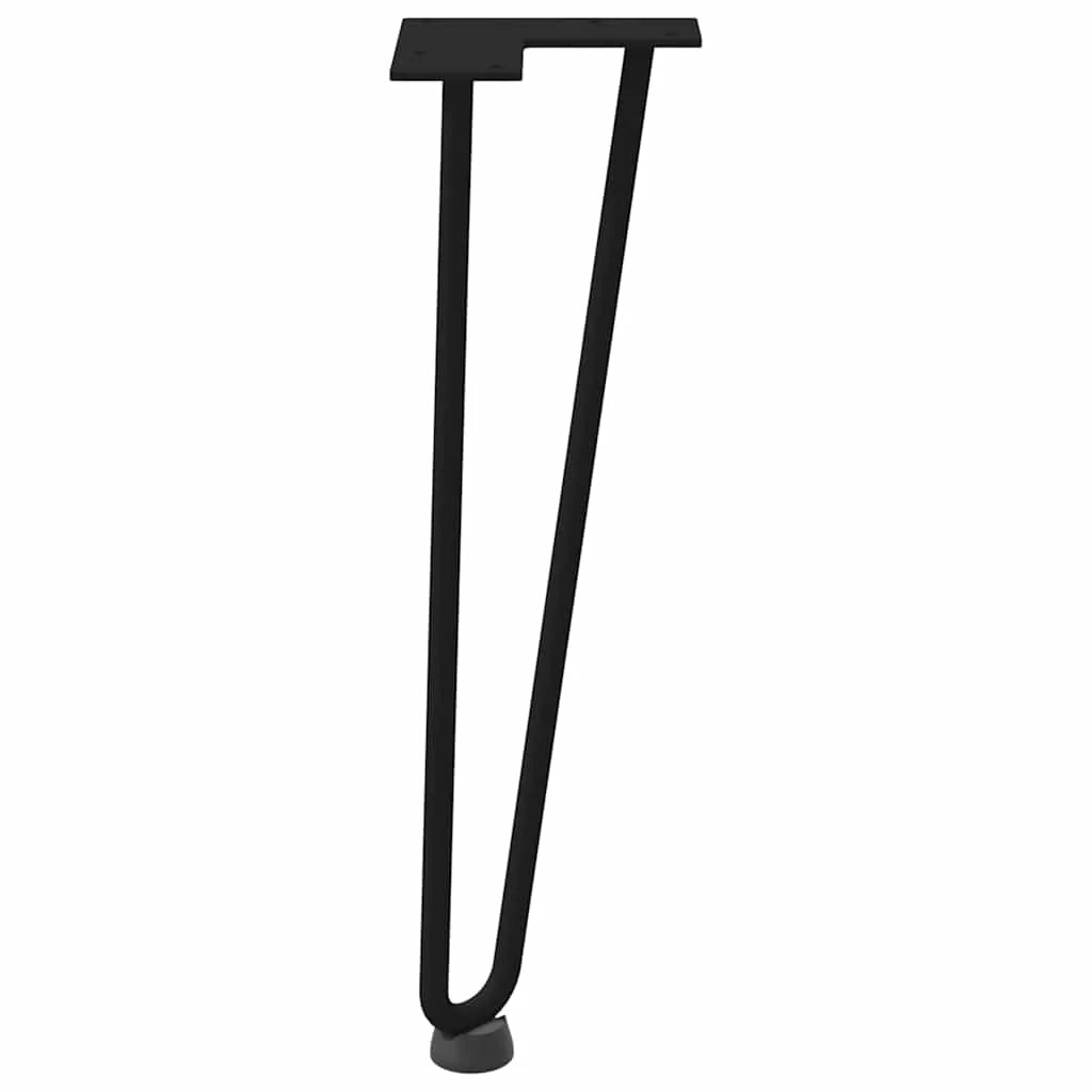 Set di 4 gambe a forcina per tavolino da caffè 42 x 12 x 12 cm estetica moderna acciaio nero 02_0056719