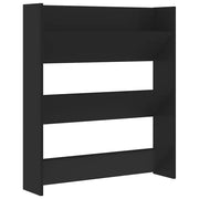 Scarpiera | Mobile per scarpe a Muro Nera 80x18x90 cm in Legno Multistrato