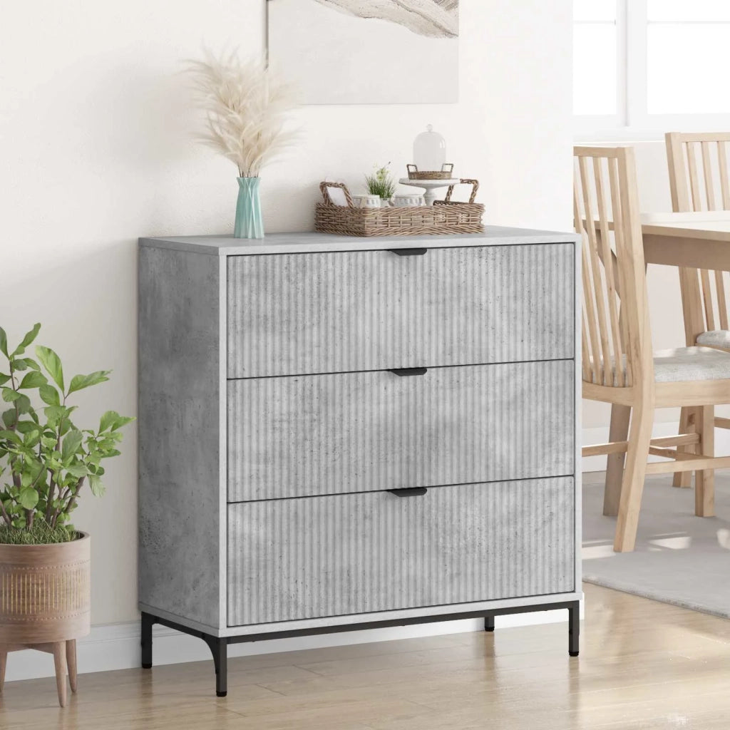 Credenza Grigio cemento 79,5 x 33 x 82 cm Legno multistrato 883437