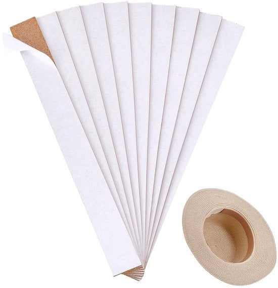 Adattatore per cappello Reducer 10 pezzi - Gomma autoadesiva - 250 mm x 25 mm - Stile retro - Per regolazione dimensione cappello - Facile da utilizzare - Riduzione cappello