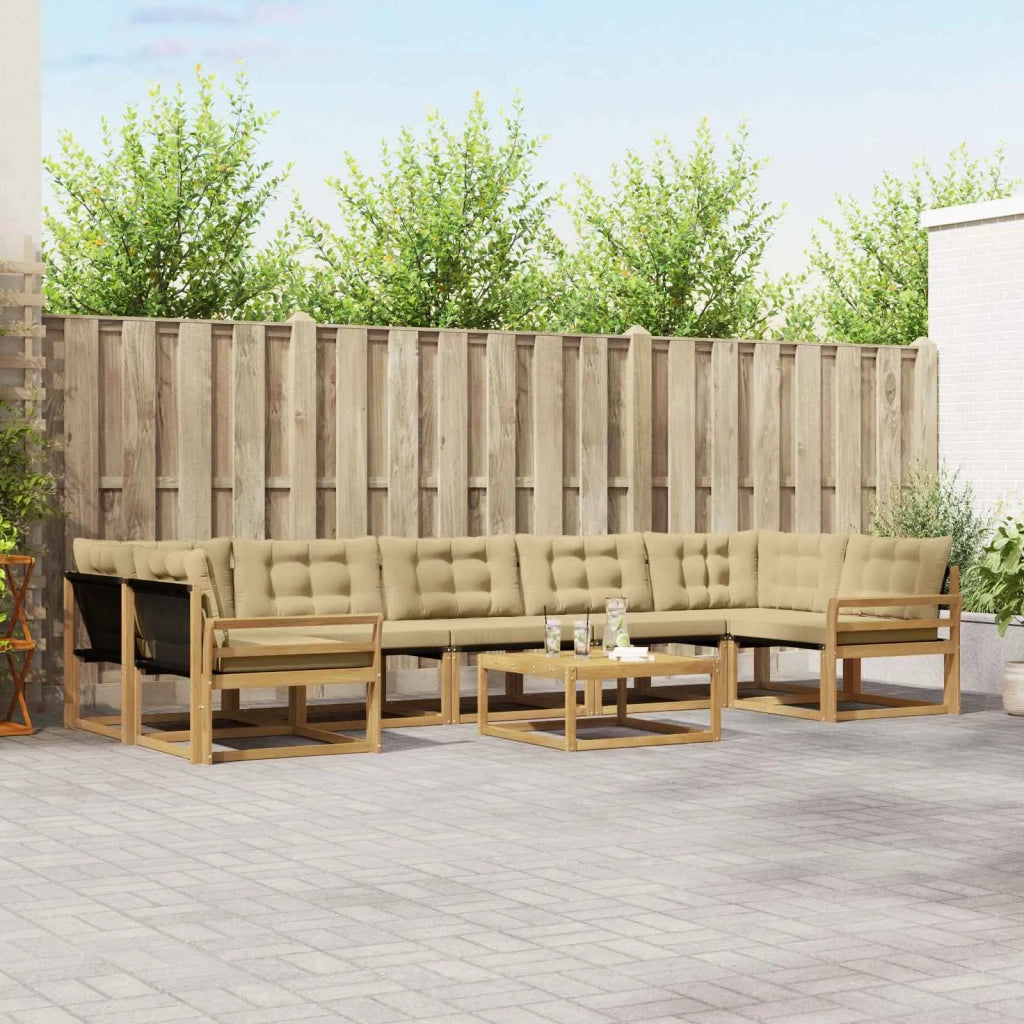 Set di divani da esterno 8 pcs Bianco e Beige 79 x 79 x 37 cm