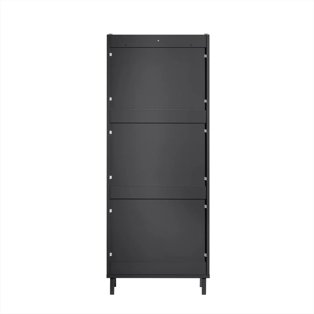 Scarpiera Con Ribalte Scarpiera Con Ripiani Scarpiera Portascarpe Salvaspazio 3 ante Nero L50xP19xA129cm FSR151-H-SCH