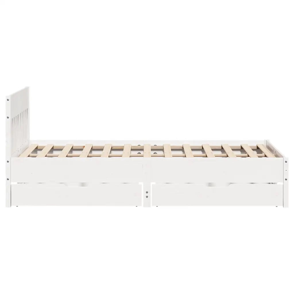 Letto senza Materasso Bianco 120x190 cm Legno Massello di Pino 3301885