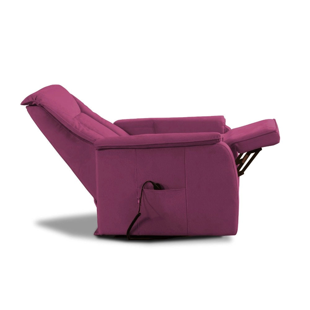 Poltrona Alzapersona Elettrica 2 Motori 82x108x84 cm Baila in Microfibra Dispositivo Medico 1 Viola