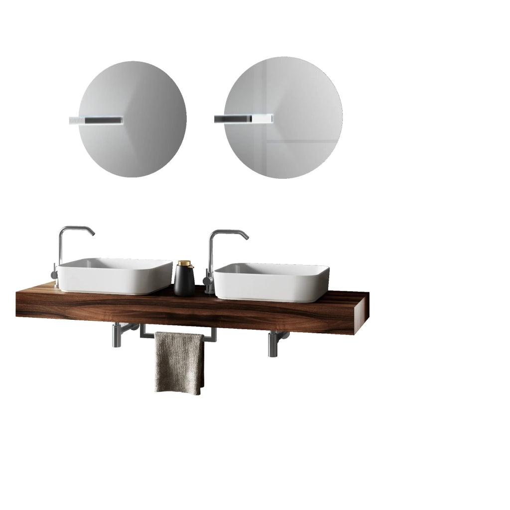 Mobile bagno composizione doppio lavabo 8 pezzi L.165 P.45 H.190 cm ASTRA colore noce