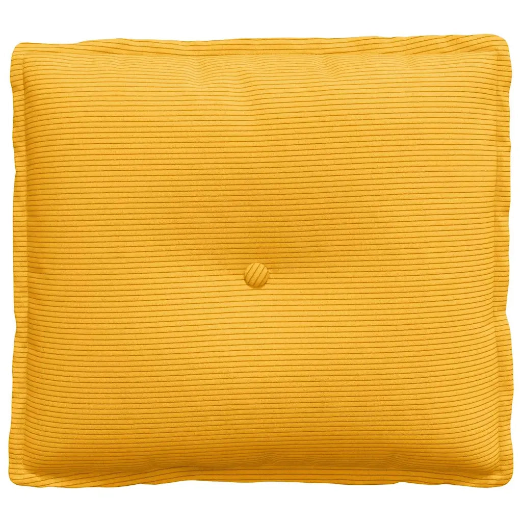 Cuscino per Schiena Giallo Chiaro 50 x 45 cm Tessuto in Cords