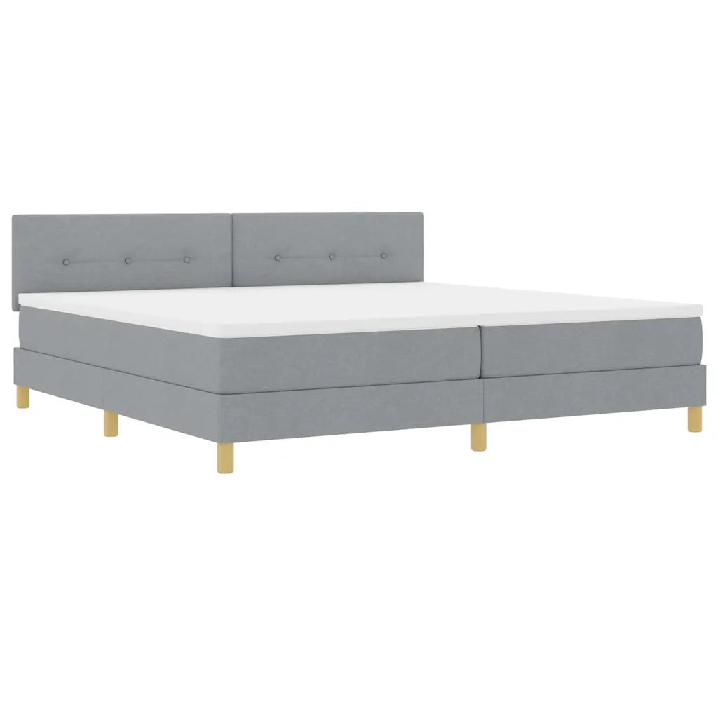 Letto a Sorgente LED Grigio chiaro 200 x 200 cm Tessuto 3342464