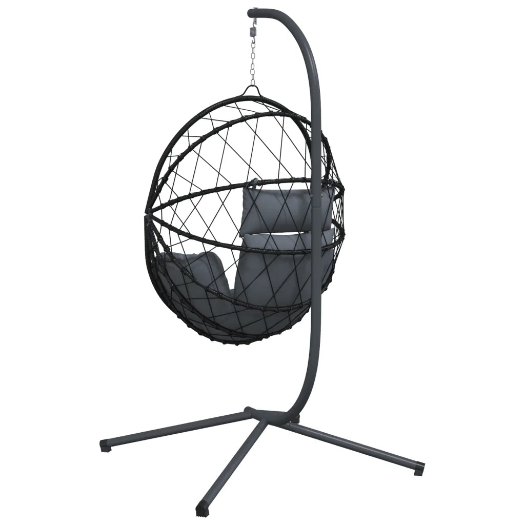 Sedia a Uovo Sospesa con Supporto Antracite Polyrattan/Acciaio 4007402