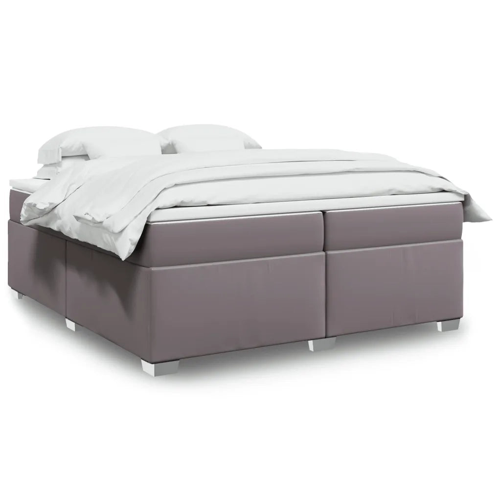 Giroletto a Molle con Materasso Grgio 200x200 cm in Similpelle