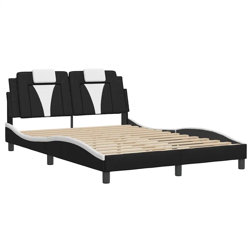 Giroletto Viana senza Materasso Nero e Bianco 140x200 cm in Similpelle