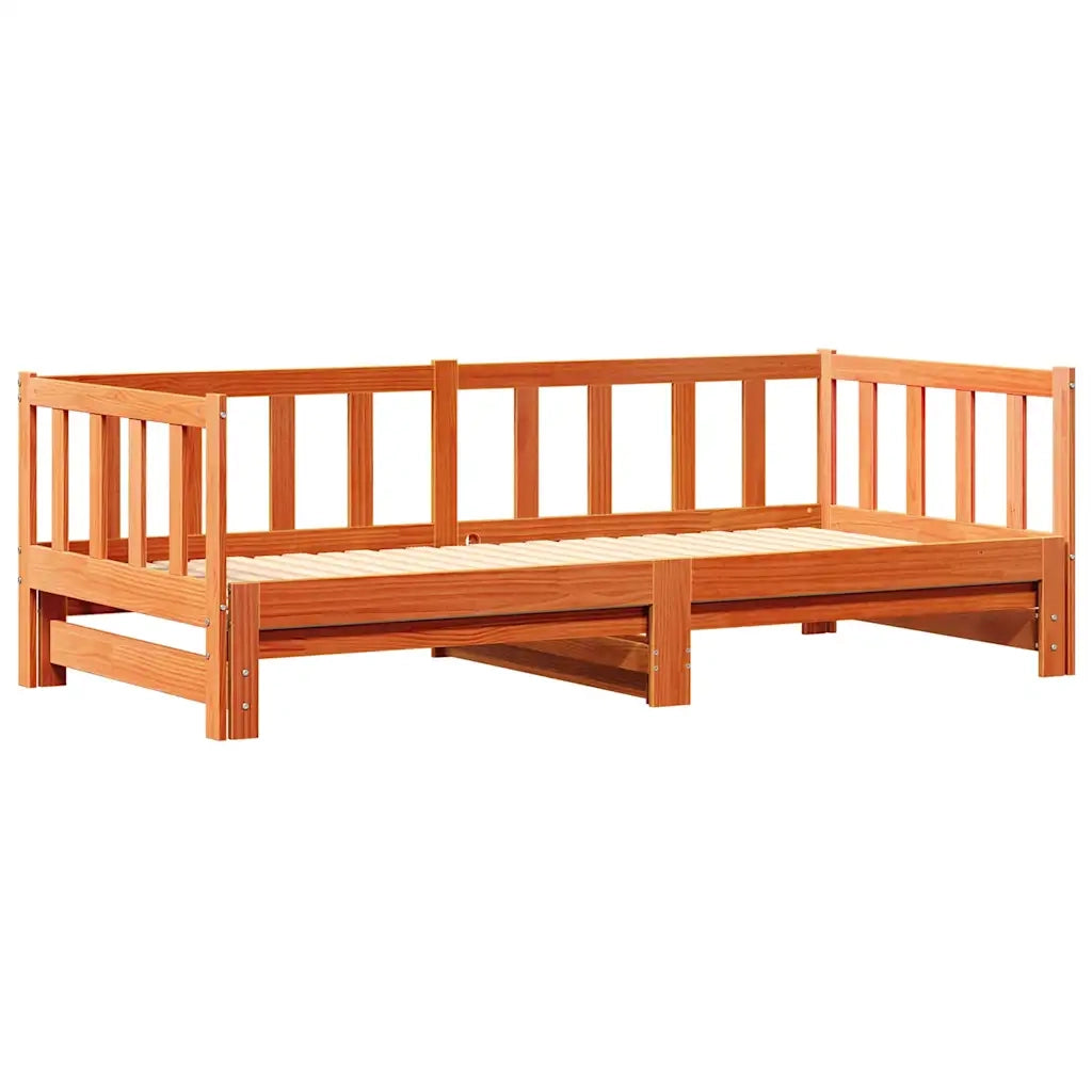 Letto Giorno Estraibile Marrone cerato 203.5 x 164 x 66 cm