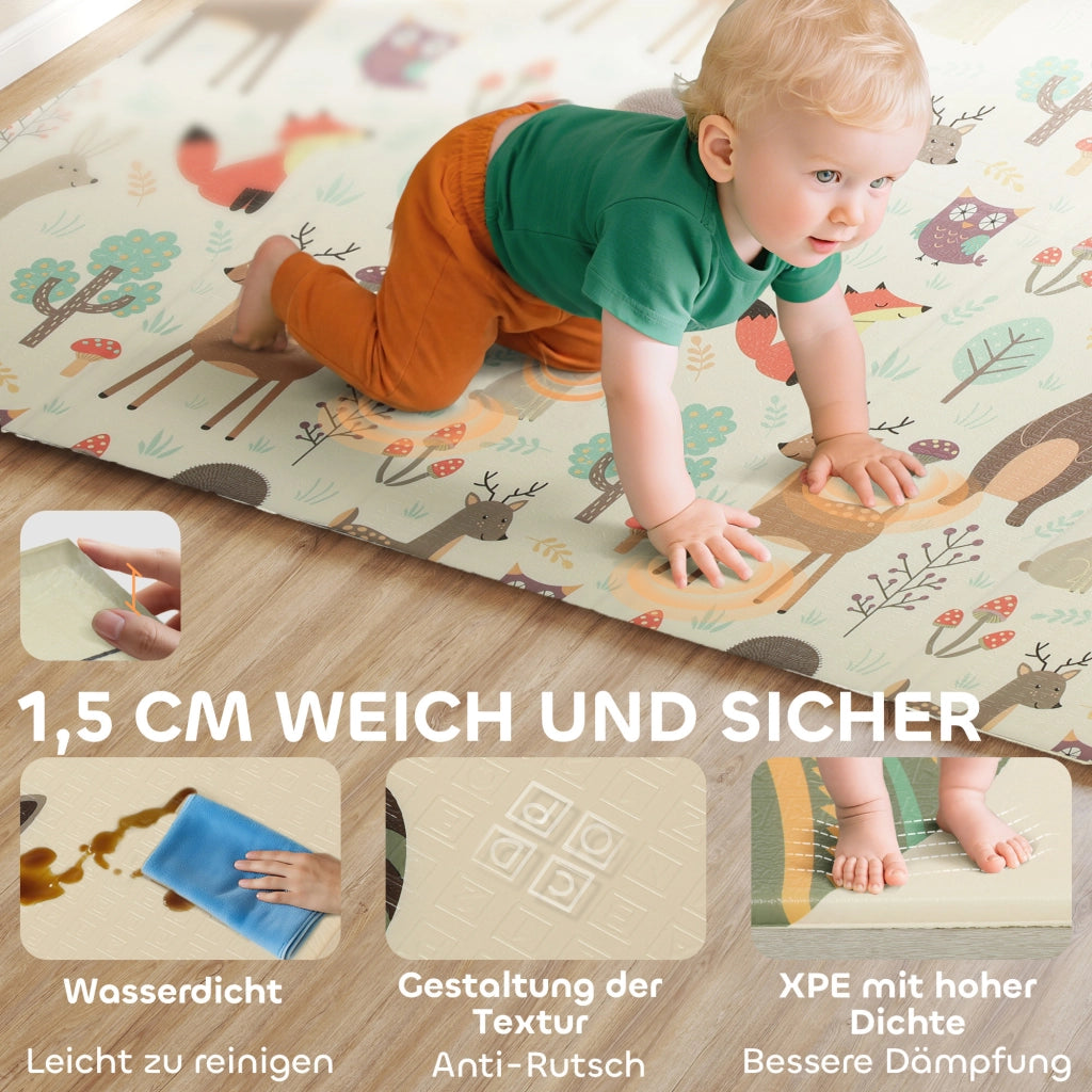 Tappeto gioco bambini pieghevole ¨C Xylo ¨C 196x176x1.5cm doppio lato multicolore
