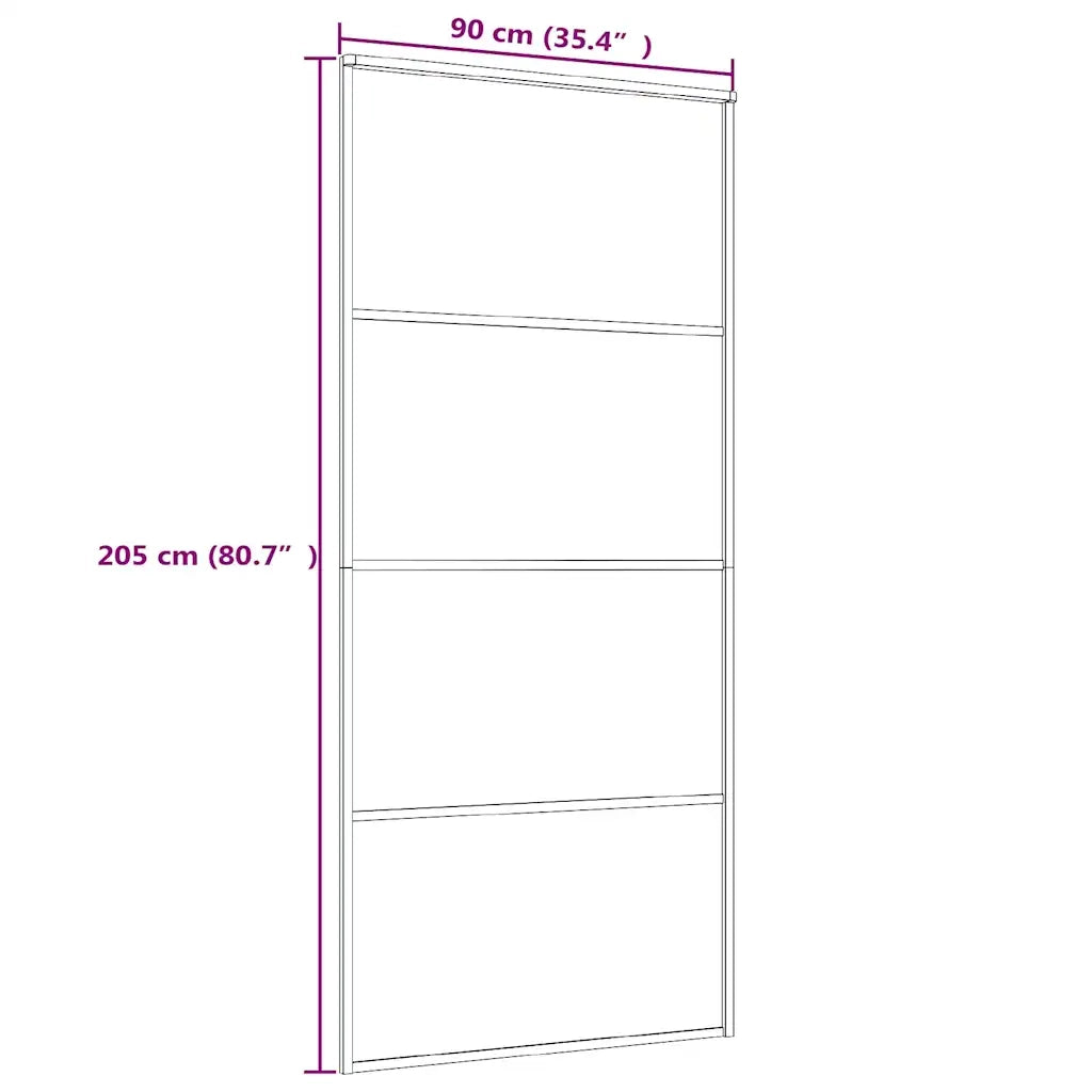 Porta Scorrevole Vetro Smerigliato ESG Alluminio 90x205 cm Nera 151659